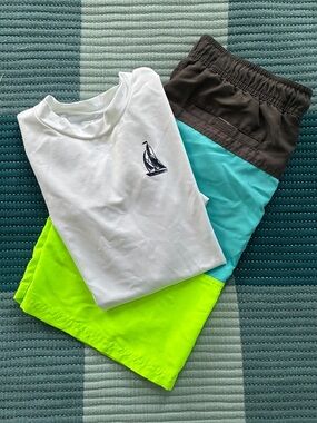 Cat & Jack Boys' Colorblock Swim Shorts and Shirt